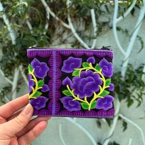 Elegant Purple Floral Cosmetic Pouch